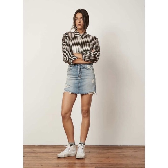 Boyish The Corey Ripped Denim Skirt in Dr. Strangelove - Picture 9 of 12